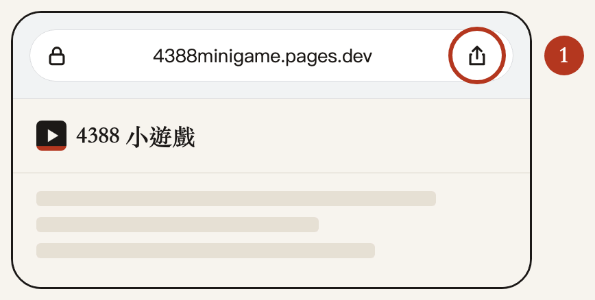 Chrome 網址列右邊的「分享」按鈕